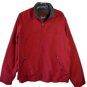 Eddie Bauer Mens Size XL Tall Insulated Poly Fleece Jacket Brick Red Canyon Clay